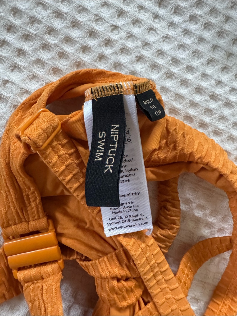 Women’s Textured Knot Front Bikini Set - Orange - Picture 4 of 4